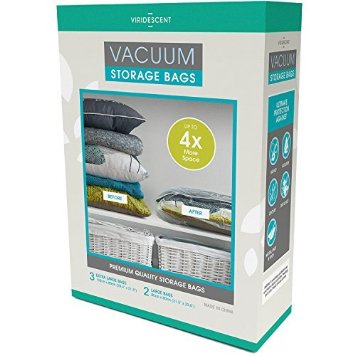 Vacuum Storage Bags Stronger Higher Quality Space Savers 110 MICRON 5pack 2 Large and 3 XL Makes Saving Space Easy Pack Store and Protect Clothing Bedding and Luggage Buy 2 Today for FREE DELIVERY