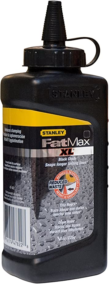 Stanley 9-47-822 Fatmax Xl Square Bottle Chalk Refill, 225g, Black