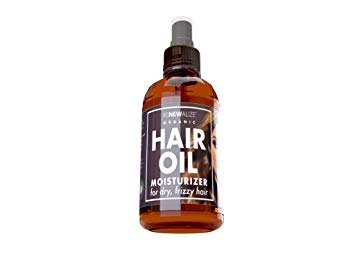 Organic Hair Oil Moisturizer Blend of Argan, Grapeseed, Jojoba, Olive and Lavender for Dry Hair and Scalp Treatment | Hot oil treatments for split end repair and frizzy hair | Large 4 oz spray bottle