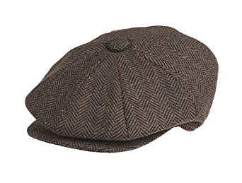 Peaky Blinders Men's 8 Piece 'Newsboy' Style Flat Cap Wool