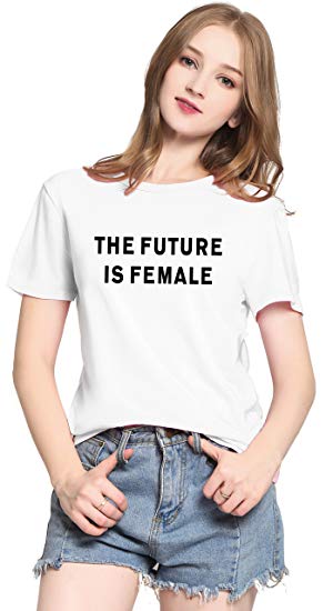 PINJIA Womens Cute Letter Printed Graphic Funny Tshirts Top Tees(MXT005)