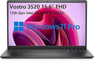 Dell Vostro 3520 15.6" FHD 120Hz Business Laptop Computer, 12th Gen Intel 10-Core i5-1235U (Beat i7-1195G7), 16GB DDR4 RAM, 1TB PCIe SSD, 802.11ac WiFi, Bluetooth, Black, Windows 11 Pro