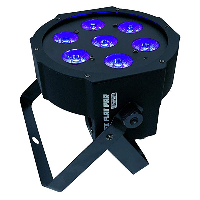 Ultra Bright LED FlatPar 7x10 Watt Hex RGBAW SlimPar Light - w/Remote Control - Up-Lighting - Stage Lights - Adkins Professional Lighting