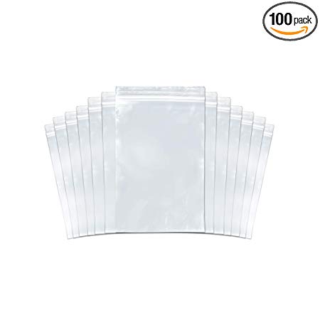 SNL Quality Zip Lock Reclosable Clear Disposable Plastic Bags, Strong | 4" X 6" - 2 MIL - 100 Bags