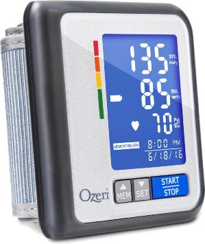 Ozeri CardioTech Travel Series BP6T Rechargeable Blood Pressure Monitor with Hypertension Indicator