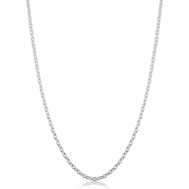 Sterling Silver Round Cable Chain Necklace (1.2 mm, 1.6 mm or 2.1 mm)