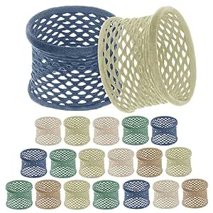 Chuangdi 20 Pieces Large Cotton Hair Ties Fishnet Hair Ties Thick Hollow Cotton Stretch Ponytail Ties Netted Sport Elastics Hair Scrunchies for Thick Heavy Curly Hair(Fresh Colors)