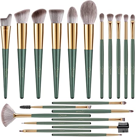 BESTOPE 20PCs Makeup Brushes Premium Synthetic Concealers Foundation Powder Eye Shadows Makeup Brushes Set (Green)