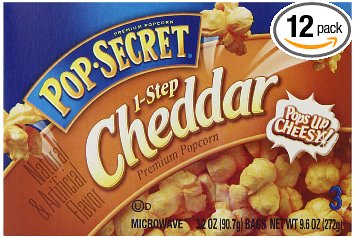 Pop Secret Popcorn, Cheddar, 9.6 Ounce (Pack of 12)