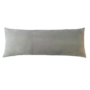 YAROO Microfiber Body Pillow Cover 21" x 54" - Super Soft Body Pillowcase- Envelope Closure (Gray-No Zipper)