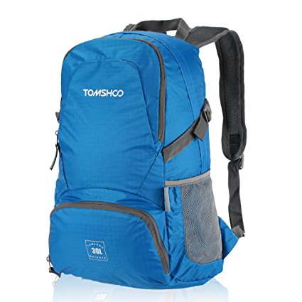 TOMSHOO 30L Backpack Foldable Packable Ultra Lightweight Tear & Waterproof Water-resistant Nylon Handy Backpack Travel Trekking Bag Hiking Dayback Holiday Bags Outdoor