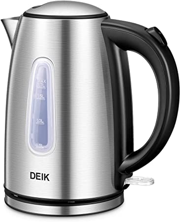 Deik Kettle 3000W Quick Boil Electric Kettle, 1.7 Liter Stainless Steel Cordless Kettle, Auto Shut-Off & Boil-Dry Protection, BPA-Free, Boiler for Hot Water, Tea & Coffee Maker