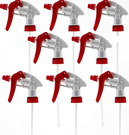 Heavy Duty Trigger Sprayer Replacement for 28/400- 32 oz. bottles Sprayer Nozzles Chemical Resistant Spray Head Replacement Part for Plastic Spray Bottles for Gardening Cleaning Watering - 8 pc.