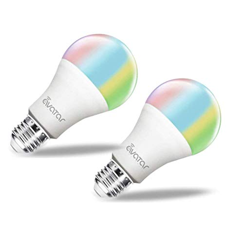 Smart WiFi Light Bulbs, Avatar Controls E27 Wifi Bulb with Color Changing LED Lights, No Hub Required, Works with Alexa,Google Assistant, Remote Control On/Off Electrical Devices via Smart Life App (2 pack - White)