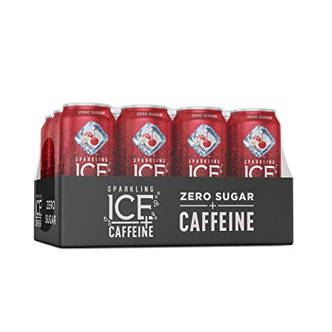 Caffeine Cherry Vanilla Sparkling Water, with Antioxidants and Vitamins, Zero Sugar, 16 fl oz Cans (Pack Of 12) - 1