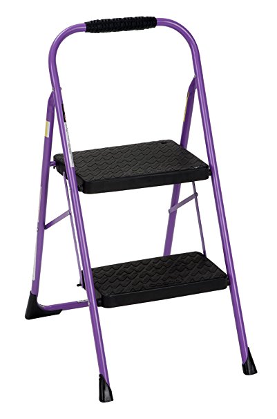 Cosco Two Step Big Step Folding Step Stool with Rubber Hand Grip, Purple