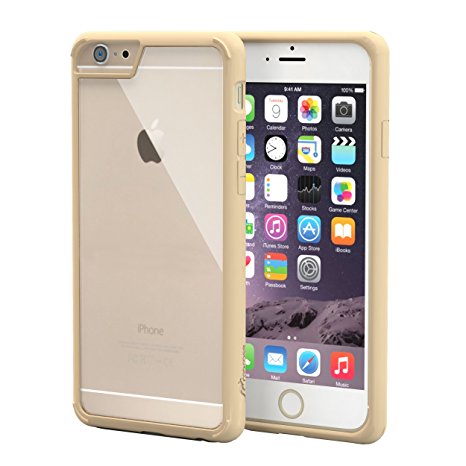 iPhone 6s Case, roocase [Plexis] iPhone 6s Slim Fit Ultra Clear Back PC / TPU Skin Case Cover for Apple iPhone 6 / 6s (2015), Champagne Gold