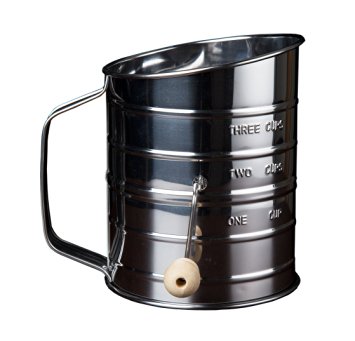 Kitchen Winners 3 Cup Crank Stainless Steel Flour Sifter