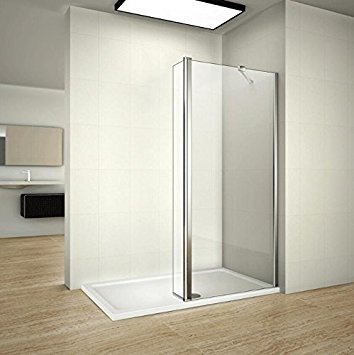 700mm Walk in Shower Enclosure Wet Room Screen Panel EasyClean Glass with 300mm Flipper Panel