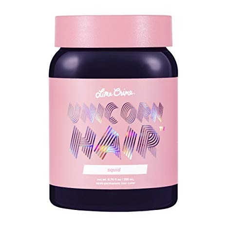 Lime Crime Unicorn Hair - Squid. Squid Semi Permanent Hair Dye. Ink Purple Vegan Hair Color (6.76 fl oz/200 mL).