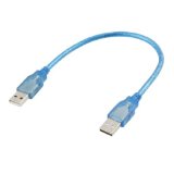 uxcell 30cm 1 Ft USB 20 Type AA Male to Male Extension Cable Cord Blue