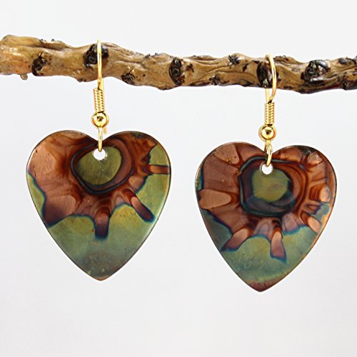 Burnt Copper Earrings - Hearts
