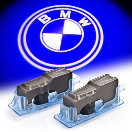 RaThun BMW No Drilling No Rewiring No Fading Car Door LED Logo Projector Ghost Shadow Lights 2-pc Set