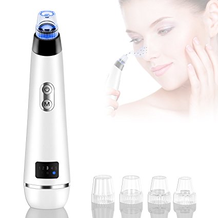 Facial Pore Cleanser Electric Blackheads Remover Skin Care Tool Beauty Suction Vacuum Machine Acne Comedo Removal Extractor Device with Blue Red Green Light