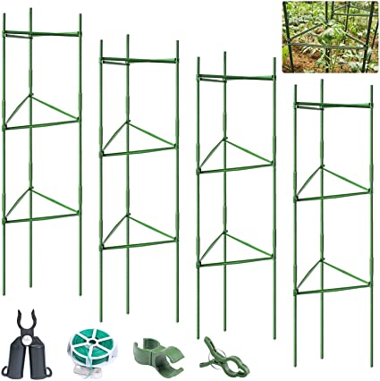 BLIKA Tomato Cages - Plant Stakes and Support, Tomato Cages for Garden(3 Pack - Upto 72 inches Tall)