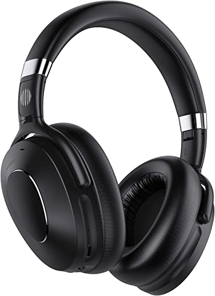 MOVSSOU SE8 Hybrid Active Noise Cancelling Headphones, Wireless Over-Ear Bluetooth Headphones with Hi-Fi Stereo Sound, Comfortable Protein Earpads, 30H Playtime - Space Black