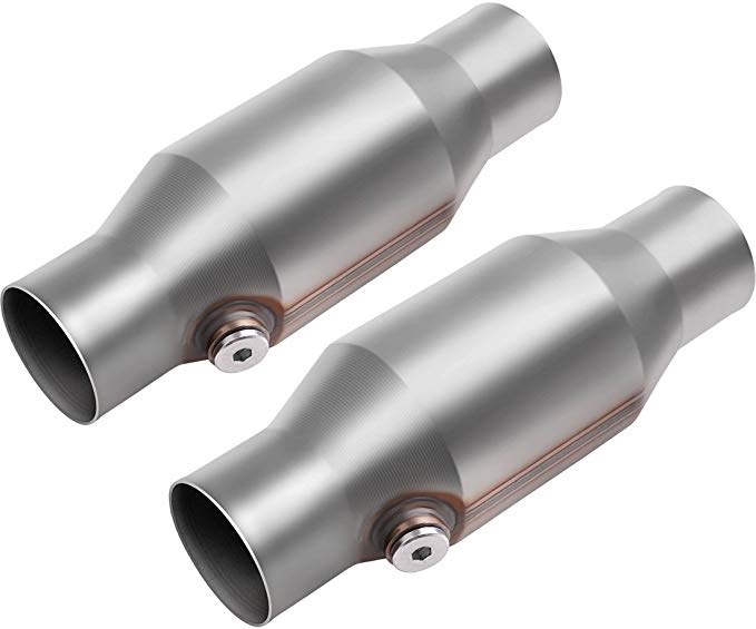 AUTOSAVER88 ATCC0011 [2 Pack] 2.5" Inlet/Outlet Universal Catalytic Converters with O2 Port (EPA Compliant)