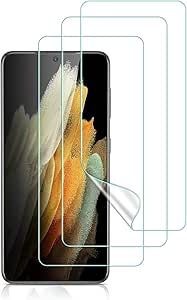 ESR Film de Protection d'Écran Compatible avec Samsung Galaxy S21 6,2 5G, Adapté au Capteur d'Empreinte, Polymère Liquid Skin avec Kit d'Installation, Paquet de 3, Non Pas Un Verre trempé