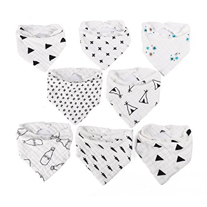 UINSTONE Baby Bibs #8 count #unisex #100% Organic Cotton #PERFECT for Drooling and Teething issues