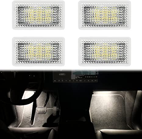Carwiner Compatible with Tesla Model 3/Y/S/X Ultra-bright Interior LED Lighting Bulbs Kit Accessories fit Trunk, Frunk, Door Puddle, Foot-Well lights (4 Pack) (white)