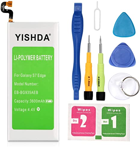 YISHDA Galaxy S7 Edge Battery, 3600mAh Replacement EB-BG935ABA Internal Battery for Samsung Galaxy S7 Edge G935 with Screwdriver Tool | Galaxy S7 Edge Spare Battery