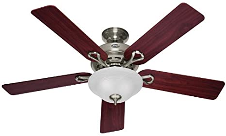 Hunter Fan Company Hunter 53047 Transitional 52``Ceiling Fan from Kensington collection in Pwt, Nckl, B/S, Slvr. finish, Inch, Brushed Nickel