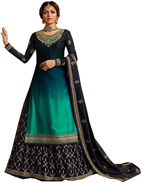 Delisa New Indian/Pakistani Eid Special Party/Ethnic wear Georgette Straight Ghagra Style Salwar for Womens