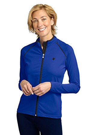 Coolibar UPF 50  Women's Water Jacket (Small - Cobalt/Black)