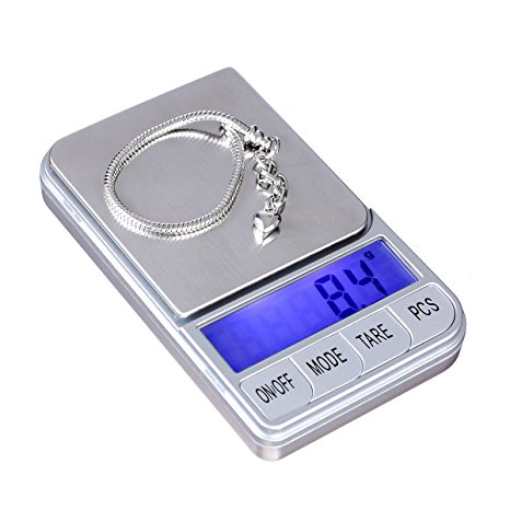 TBBSC Digital Scale,High Precision Weigh Pocket Scale,Jewelry and Gems Weight Scale (Silver-1000g/0.1g)