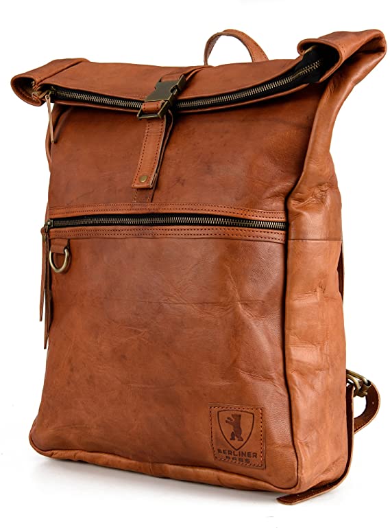 Berliner Bags Leather Backpack Utrecht XL Laptop Rucksack Men Women Vintage Brown