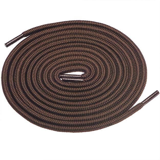 Birch 1/5" Thick Tough and Heavy Duty Round Boot Shoelaces for Boots and Hiking Shoes.