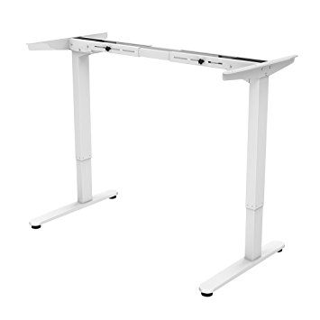 FlexiSpot 48" Electric Height Adjustable Standing Desk Frame Only Ergonomic Solid Steel Dual Motor Sit Stand Desk W/ 7-Button, White