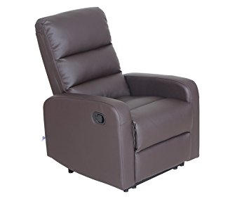 VIVA HOME Faux Leather PU Leather Ergonomic Recliner Chair (1 Seater), Brown