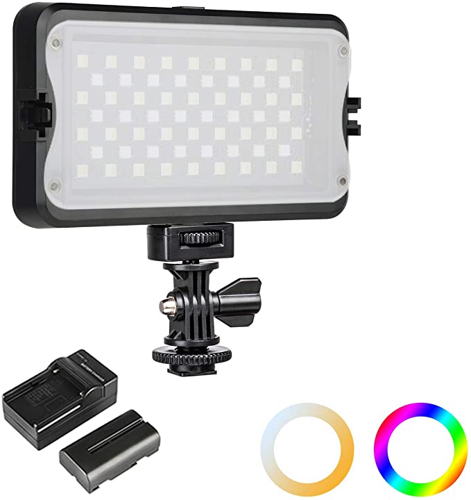 VILTROX VL-RB-10 LED Video Light with battery, Portable Camera Photo Light Panel Dimmable for DSLR Camera Camcorder , High Brightness, 2500K-8500K Bi-Color, White Filter and LCD Display