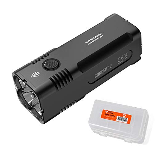 Nitecore Concept 2 (C2) 6500 Lumen Super Bright Compact Rechargeable Flashlight with Lumen Tactical Battery Organizer