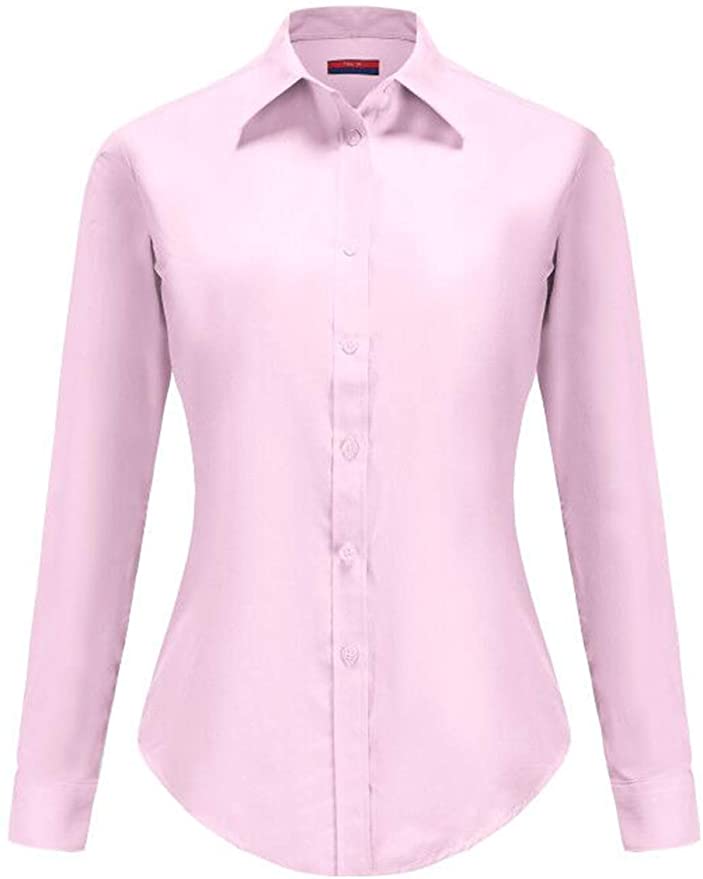 Dioufond Womens Wrinkle Free Shirts Button Down Ladies No Wrinkle Shirts