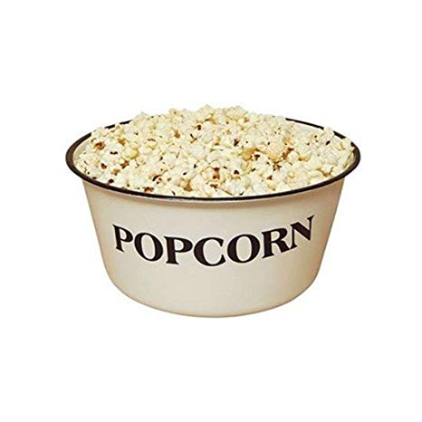 Enamelware Popcorn Bowl 4 3/4" tall and 9 3/4" in diameter 4 Quart (Standard version)