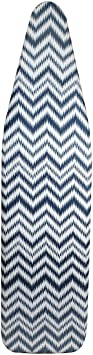 HOMZ 1925046 Deluxe Replacement Cover and Pad for Standard Width Ironing Board, 13-15" W x 53-55" L, Blue Chevron