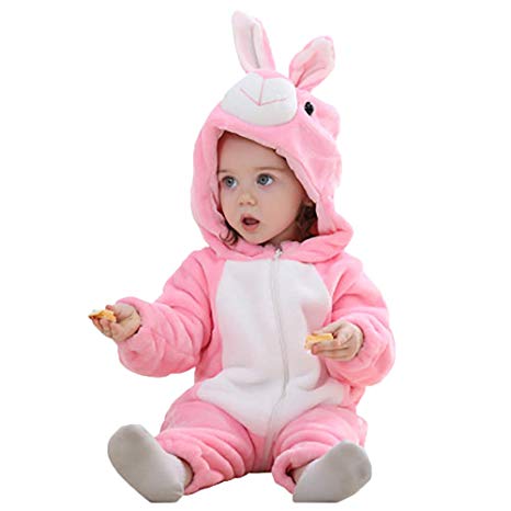 Unisex-Baby Flannel Romper Animal Onesie Pajamas Outfits Suit