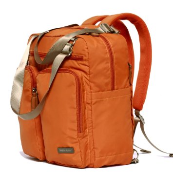 Bebamour Travel Backpack Diaper Bag Tote Handbag Purse (Orange)
